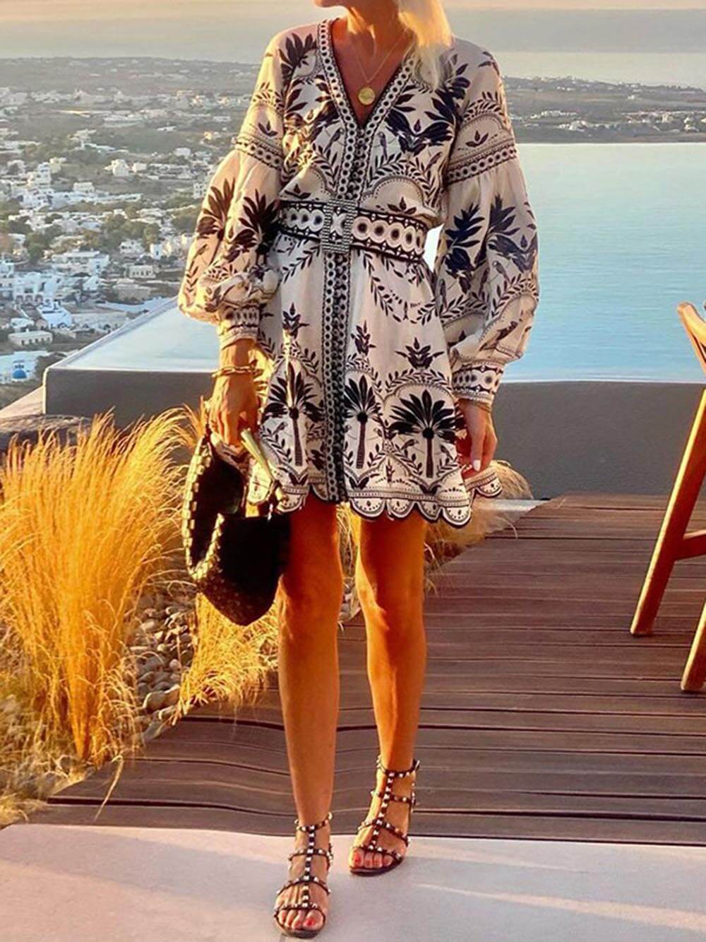 Isla - Fashion Printed Beach Loose Mini Dress