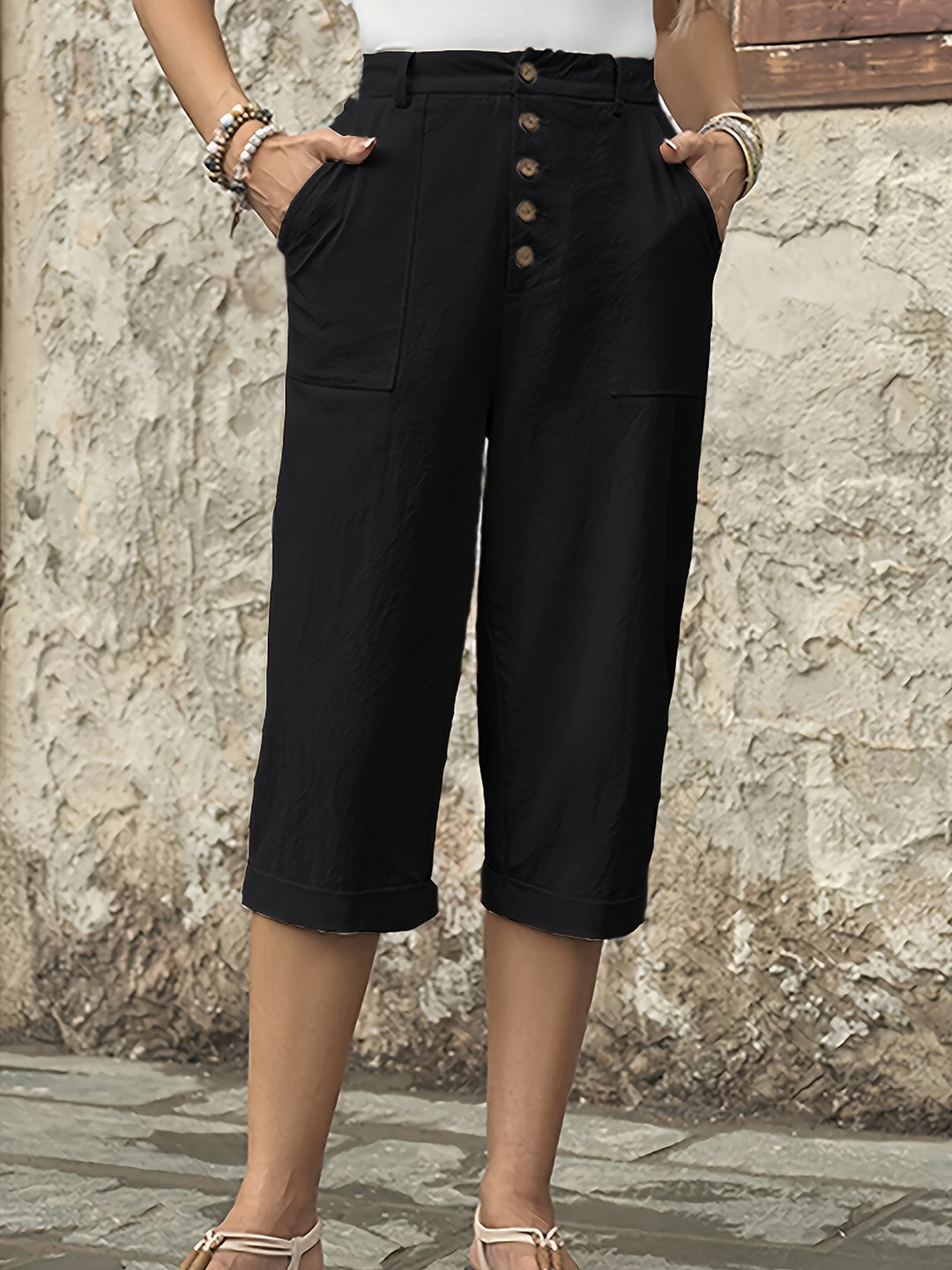 Elena – Chic Wide-Leg Capri Pants