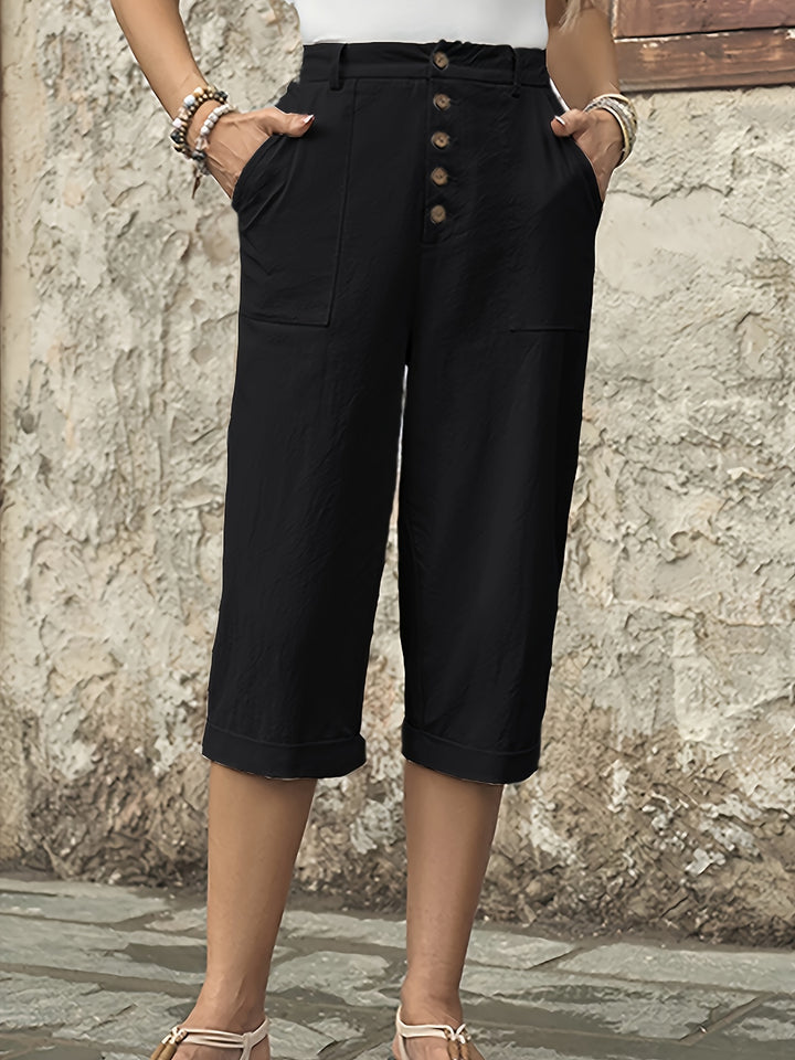 Elena – Chic Wide-Leg Capri Pants