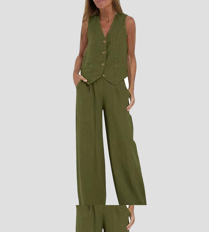 Ella - Vest & Wide Pants Set (Almost sold out)