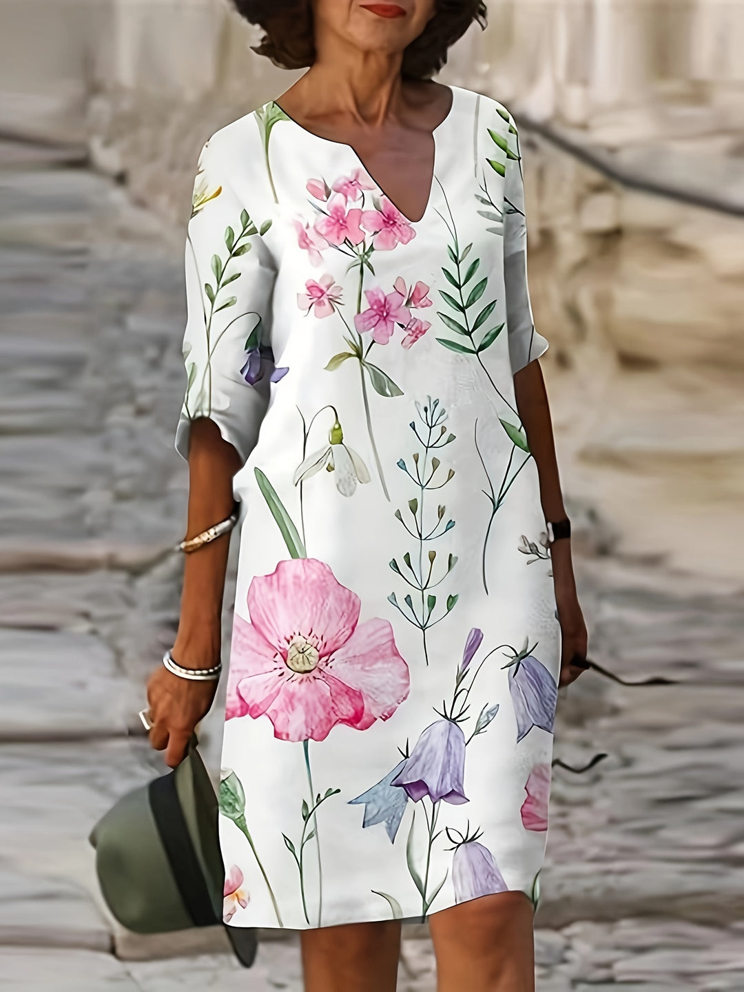 Grace – Casual Floral Print Shift Dress