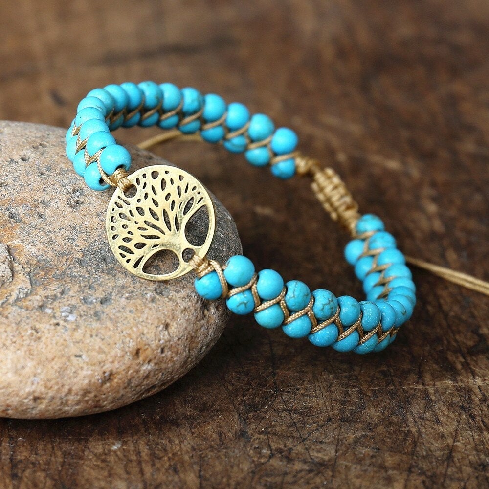 Elysian - Bracelet Tree of Life Handmade Turquoise Stone