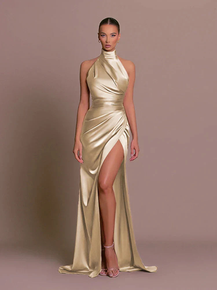 Cleo - Sleek Slit Gown