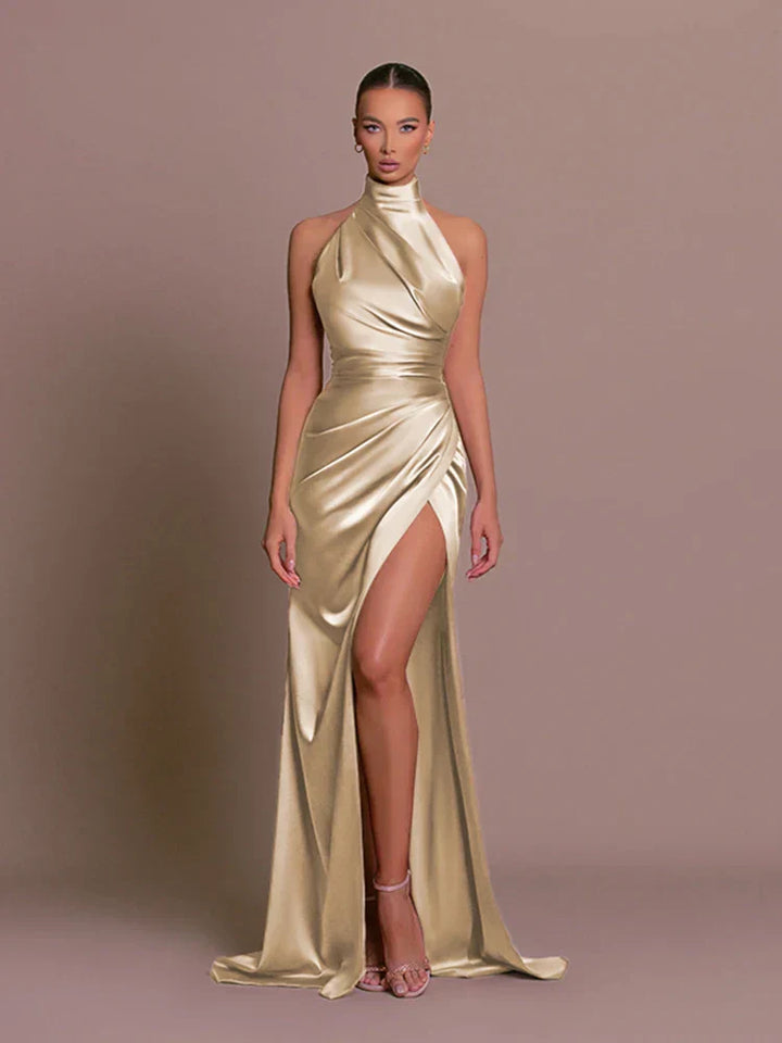 Cleo - Sleek Slit Gown