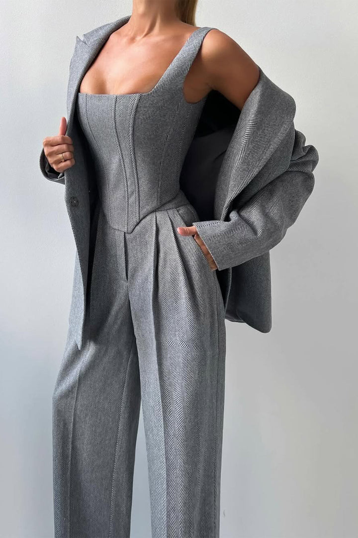 Dolce - three-piece double-breasted blazer set