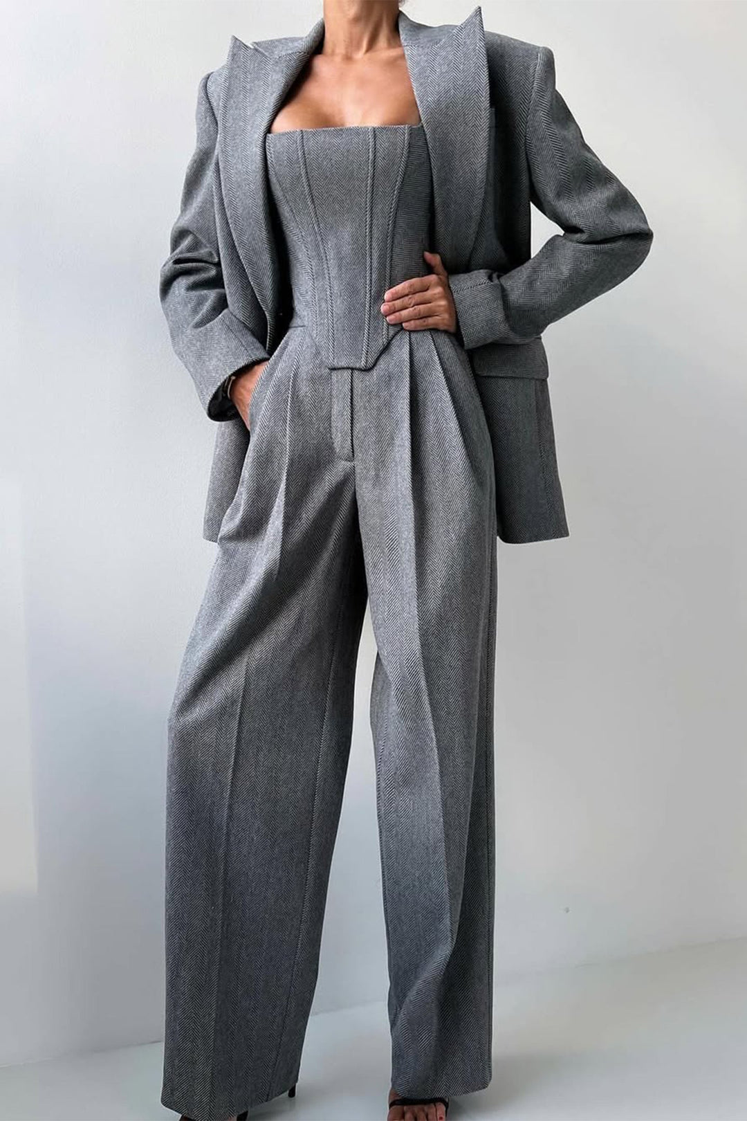 Dolce - three-piece double-breasted blazer set