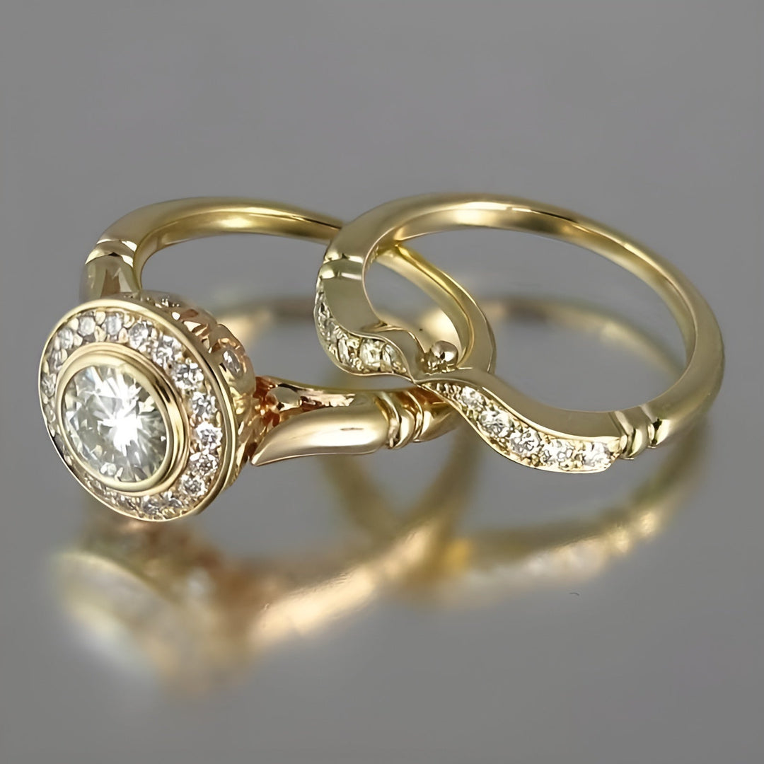 Celeste - Vintage Gold & Zirconia Ring Pack