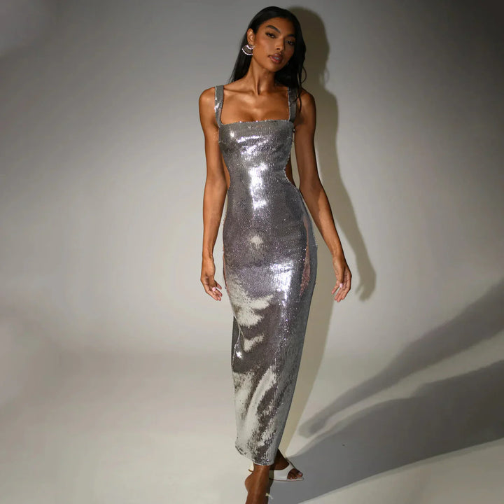 Iris Maxi Dress - Silver