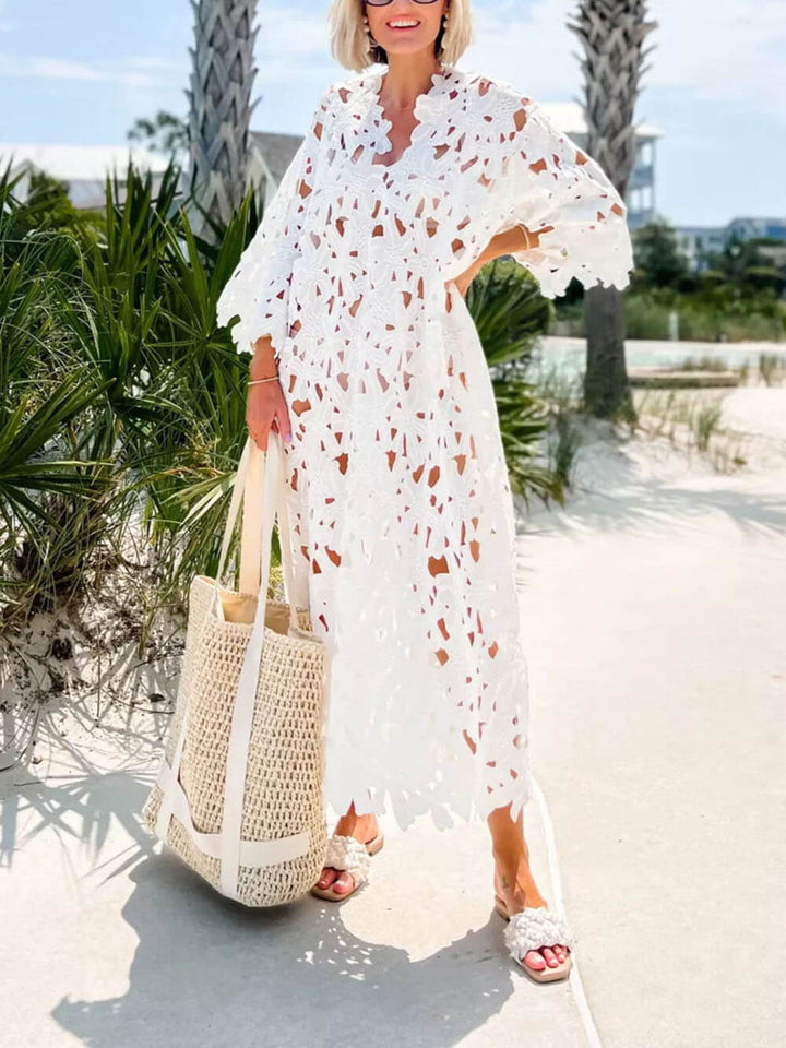 Monika - Lace Cover Up Beach Midi Dress