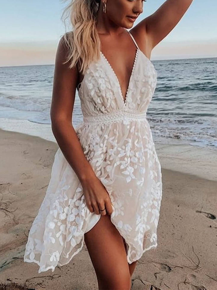 Luna - Lace V-Neck Backless Dress