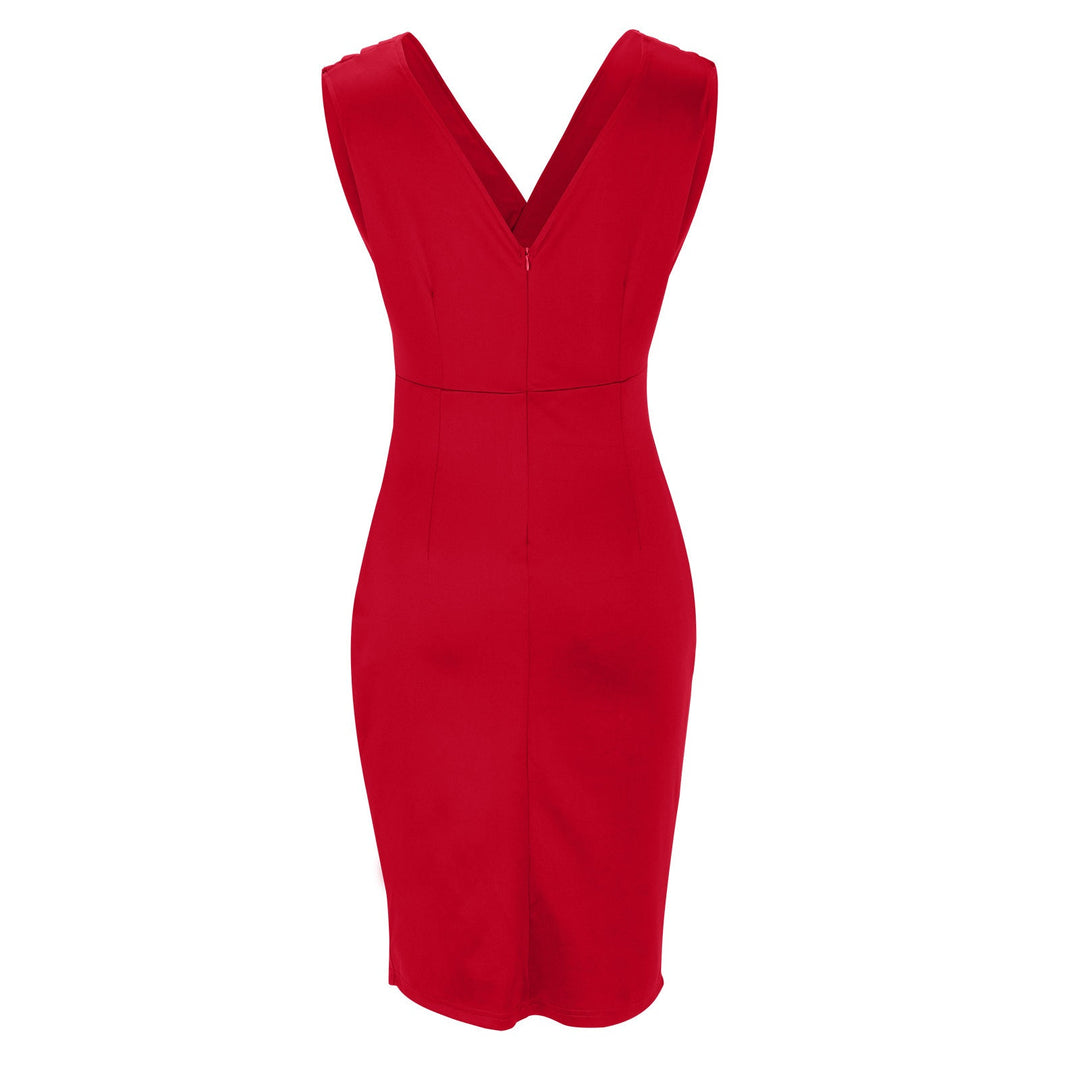 Fresia - Elegant Fitted Dress with V-Neckline