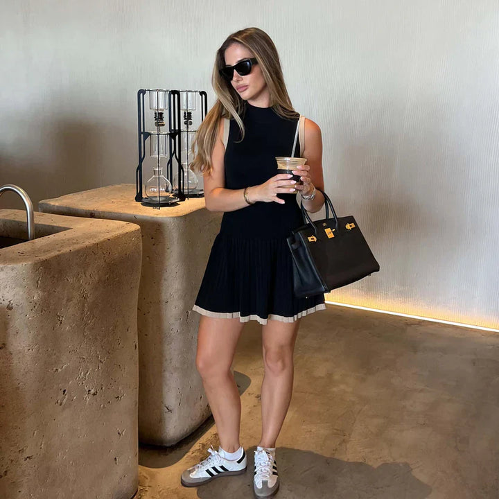 Tessa - Sleek Contrast Ribbed Mini Dress
