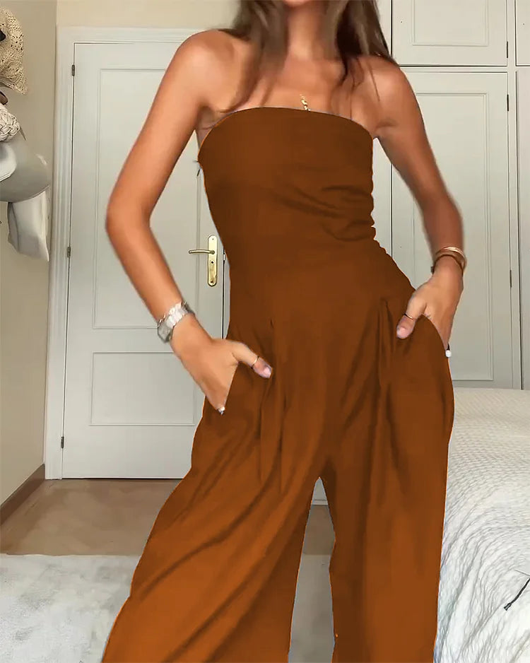 Celeste - Elegant Shoulderless Jumpsuit