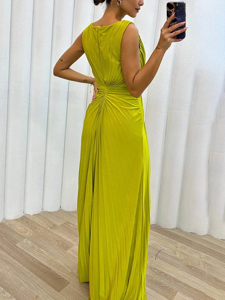Davine - Pleated Maxi Evening Dress