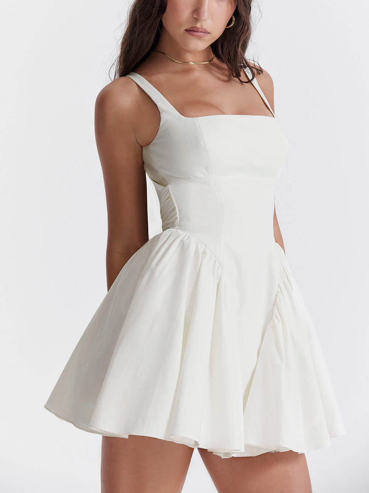 Ruby - Ivory Bow Mini Dress