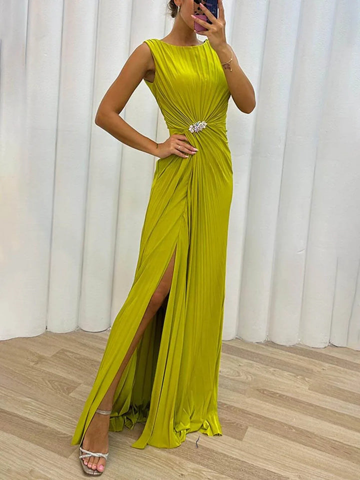 Davine - Pleated Maxi Evening Dress