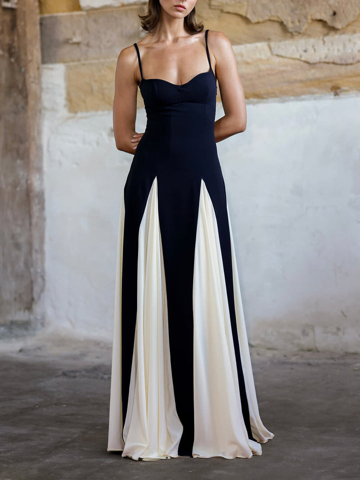 Seraphina - Elegance Panelled Tulle A-line Slip Maxi Dress