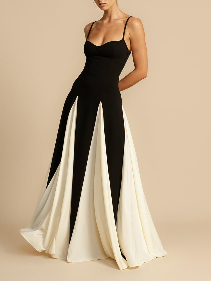 Seraphina - Elegance Panelled Tulle A-line Slip Maxi Dress