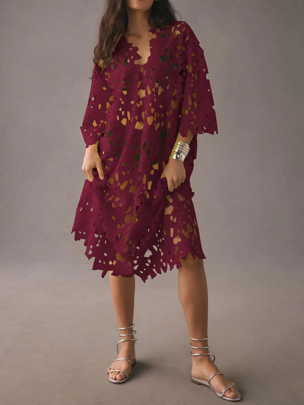 Monika - Lace Cover Up Beach Midi Dress