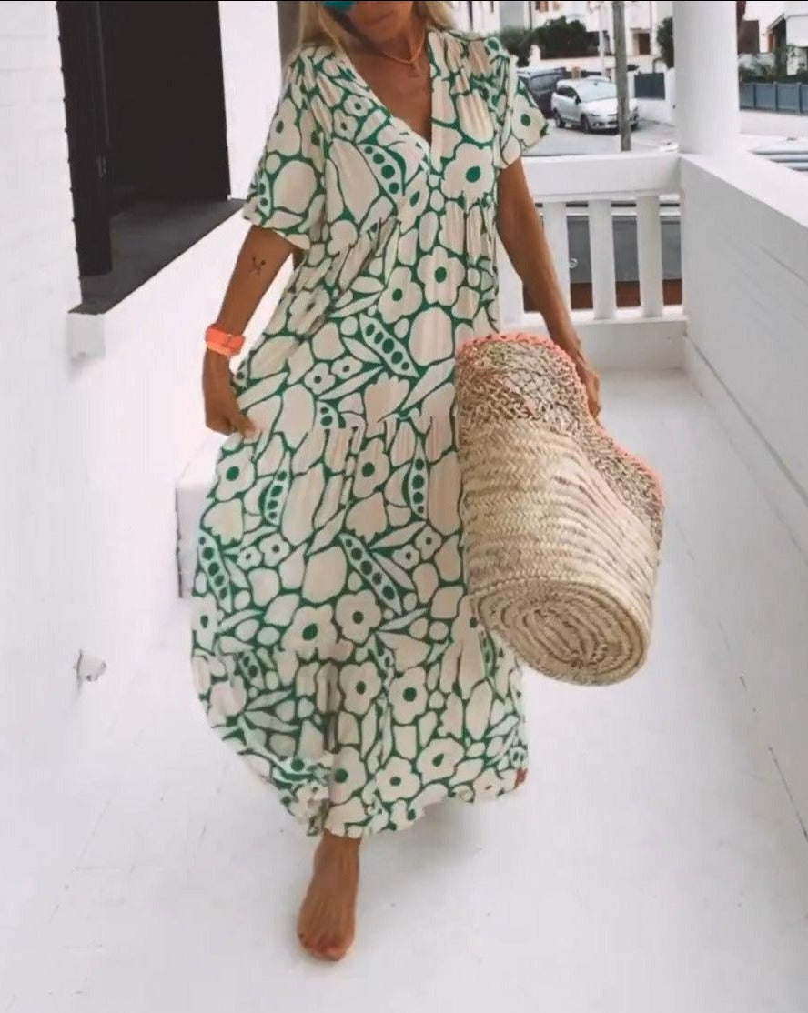 Ester- Maxi Dress with Short Sleeves