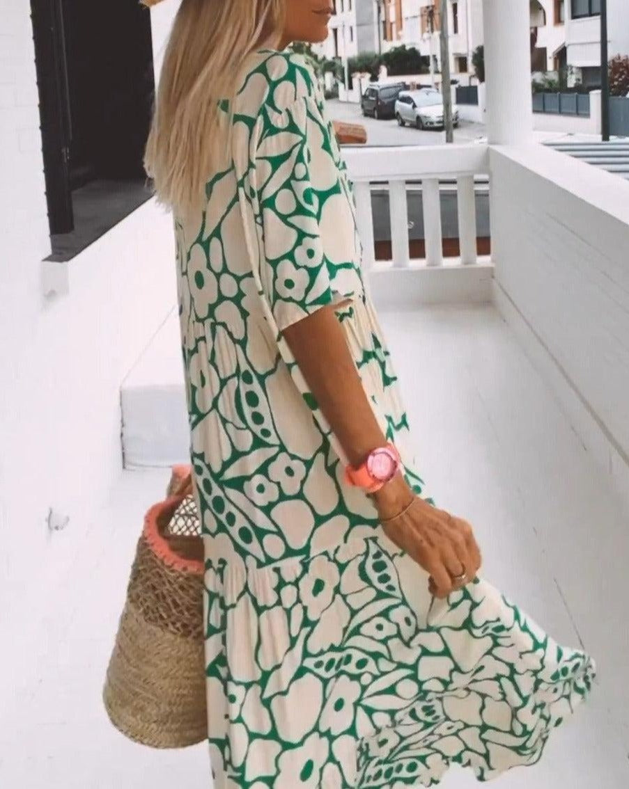Ester- Maxi Dress with Short Sleeves