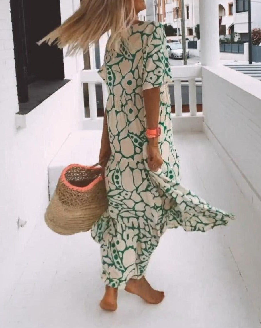 Ester- Maxi Dress with Short Sleeves
