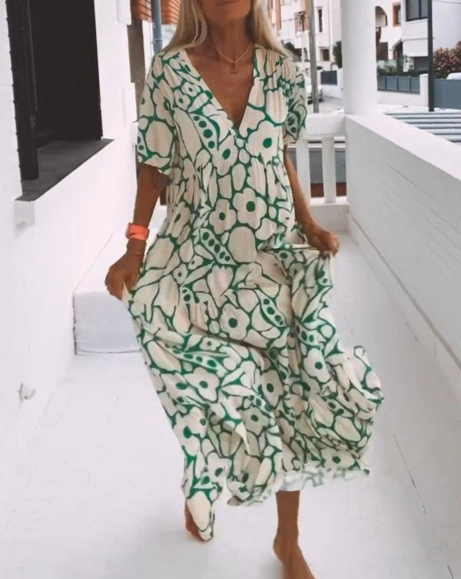 Ester- Maxi Dress with Short Sleeves