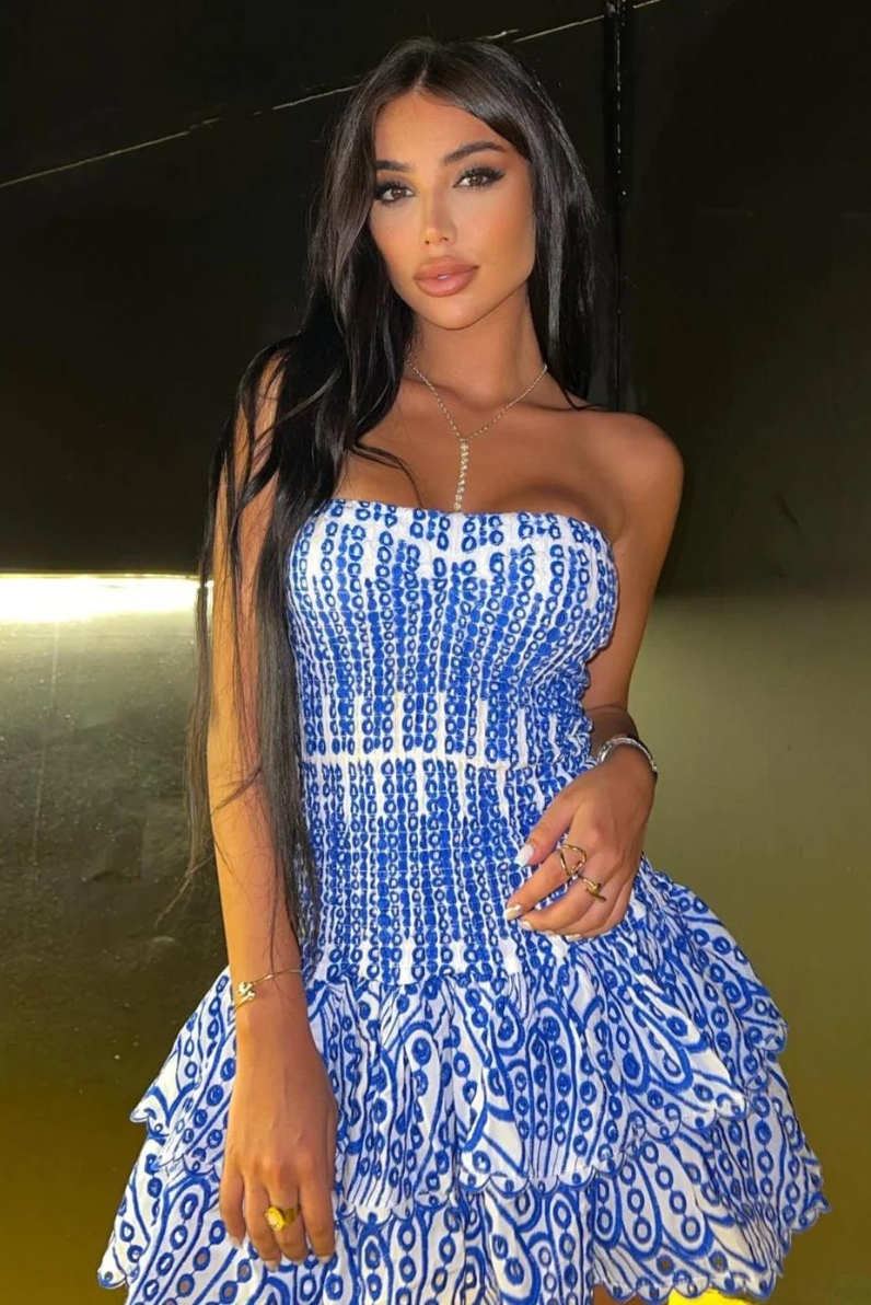 Monica - Strapless Ruffled Open-Back Mini Dress