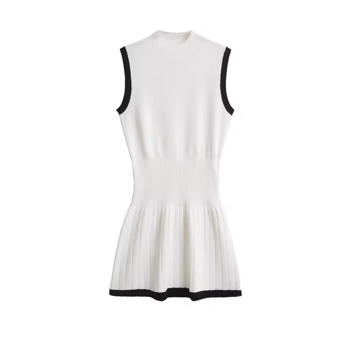 Tessa - Sleek Contrast Ribbed Mini Dress