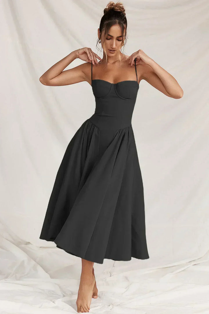 Ellie Sleeveless Corset Midi Dress