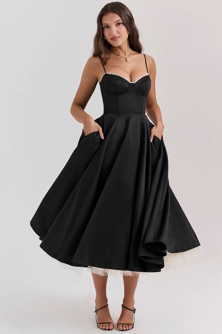 Selene Midi Dress - Black