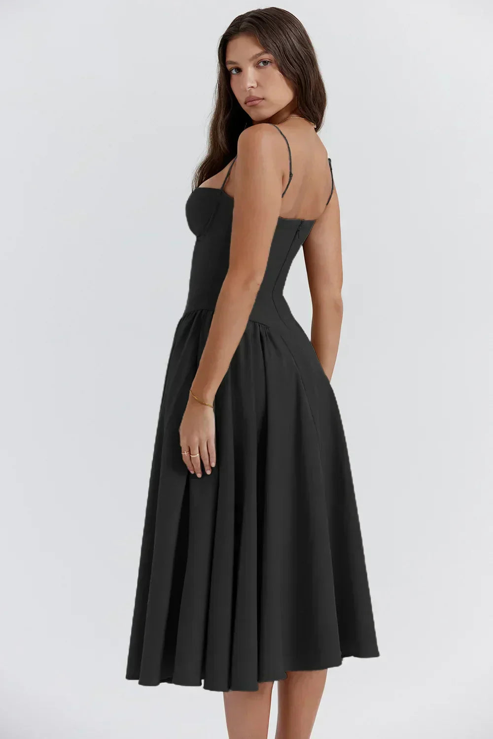 Ellie Sleeveless Corset Midi Dress