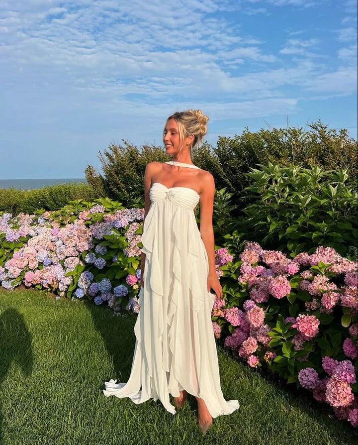 Lana - Elegant Ruffled Strapless Maxi Dress