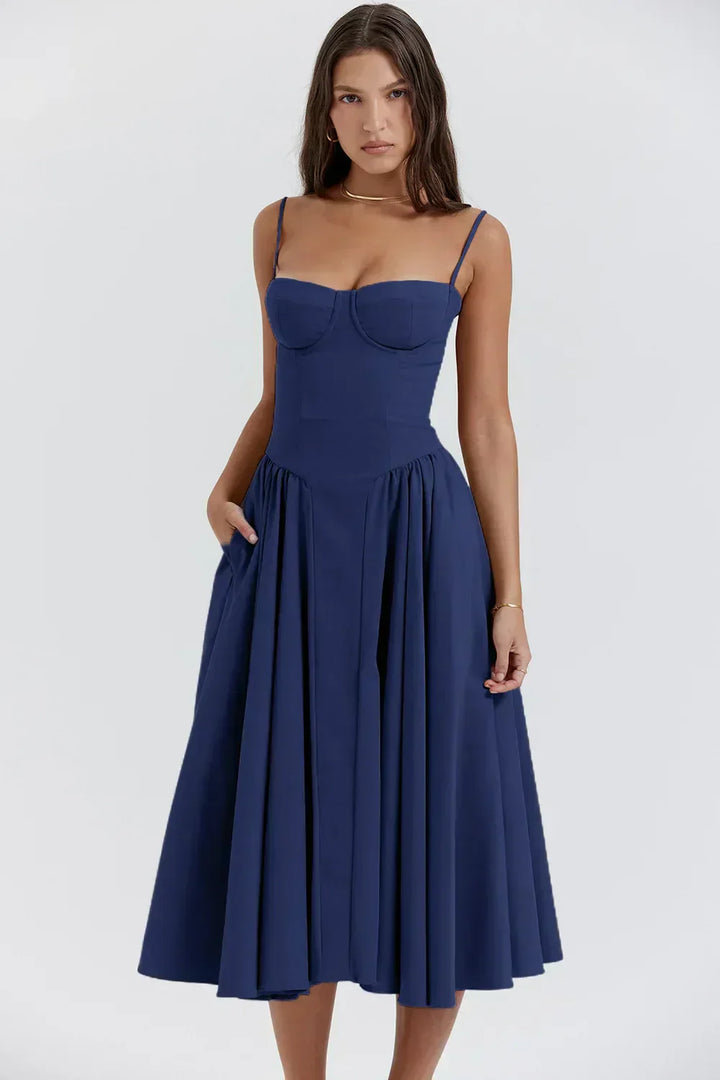 Ellie Sleeveless Corset Midi Dress
