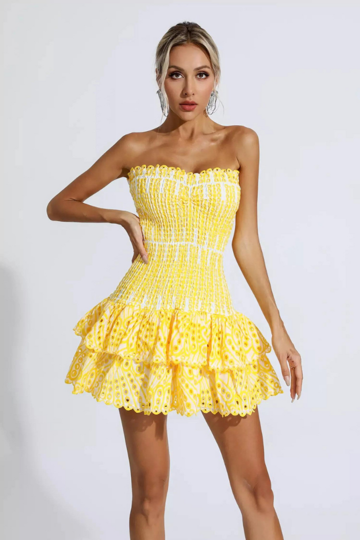 Cassia - Radiant Ruffled Mini Dress