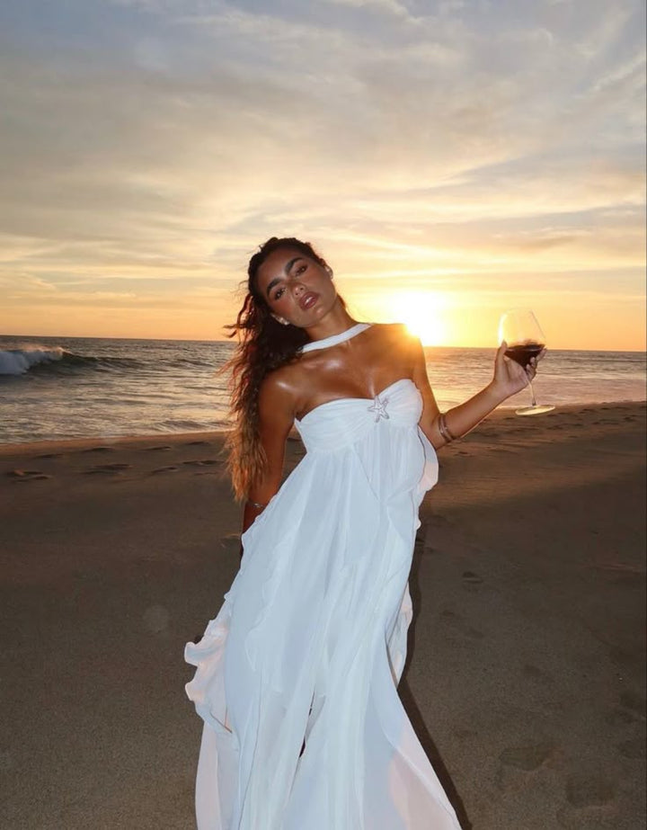 Lana - Elegant Ruffled Strapless Maxi Dress