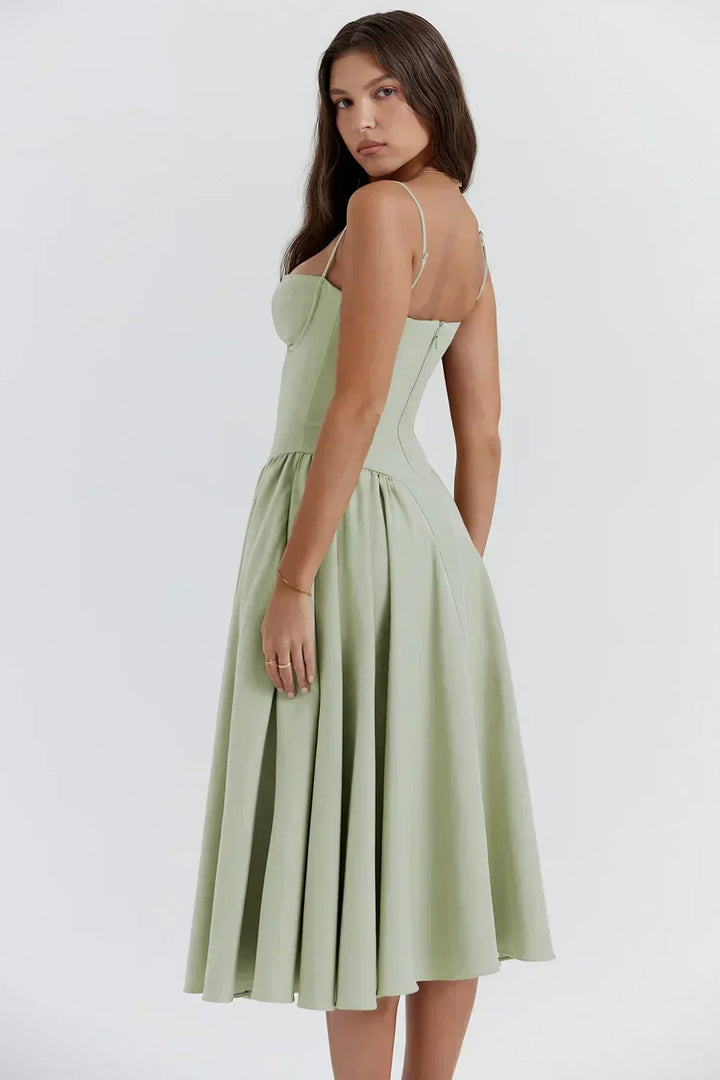 Ellie Sleeveless Corset Midi Dress