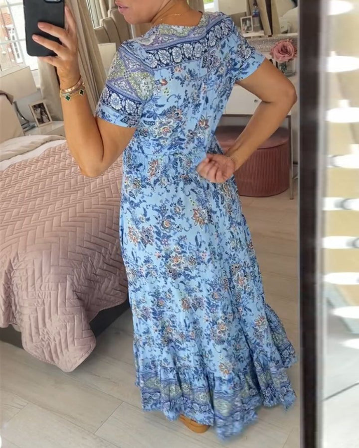 Lisia – Floral Print V-Neck Dress