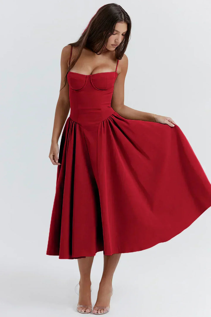 Ellie Sleeveless Corset Midi Dress