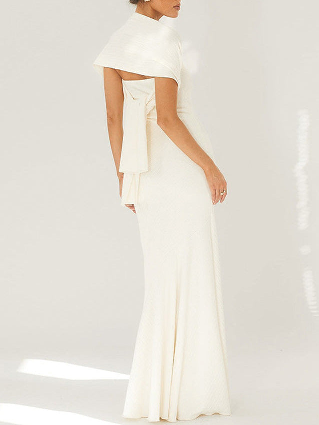 Adriana - Fashion Strapless One Shoulder Fishtail Maxi Dress