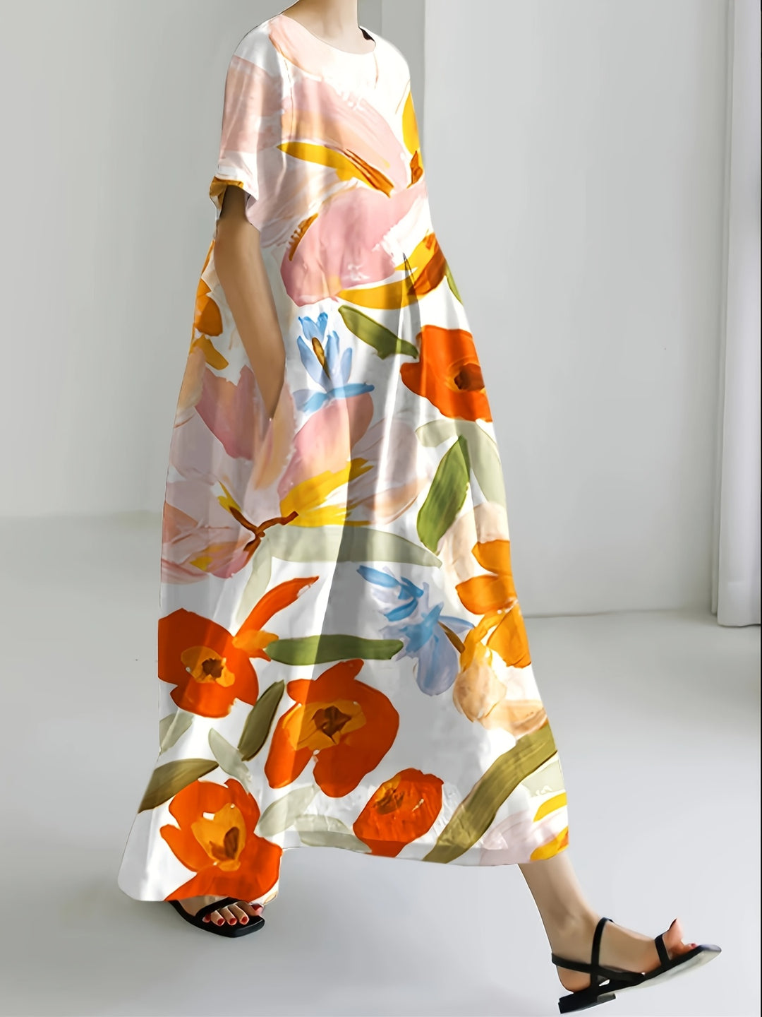 Olivia – Elegant Floral Print Casual Dress