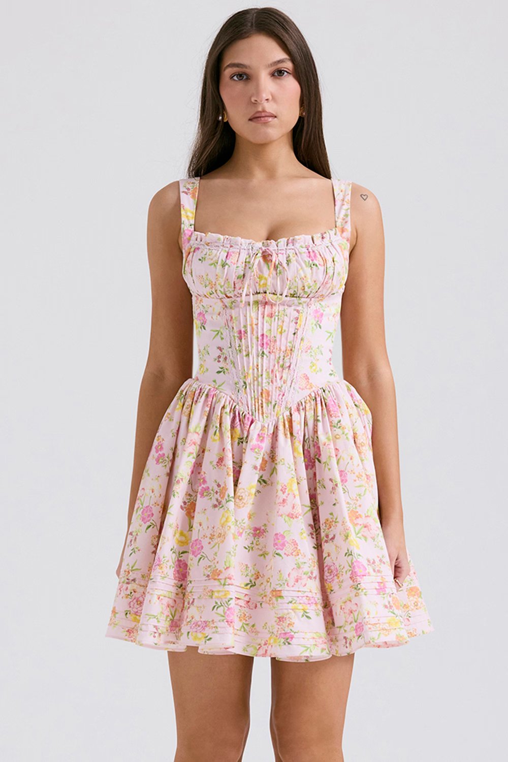 Rhea Mini Dress - Pink Floral