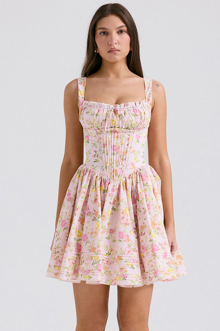 Rhea Mini Dress - Pink Floral