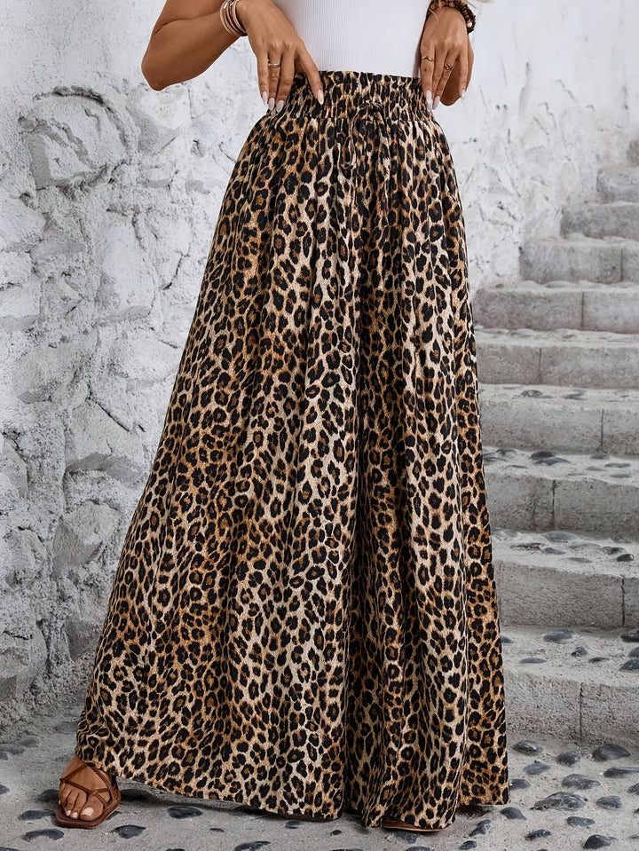 Anaya - leopard print wide fluid pants