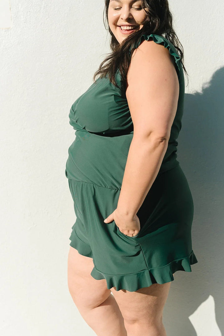 Mary - Swimsuit with ruffles and bust support