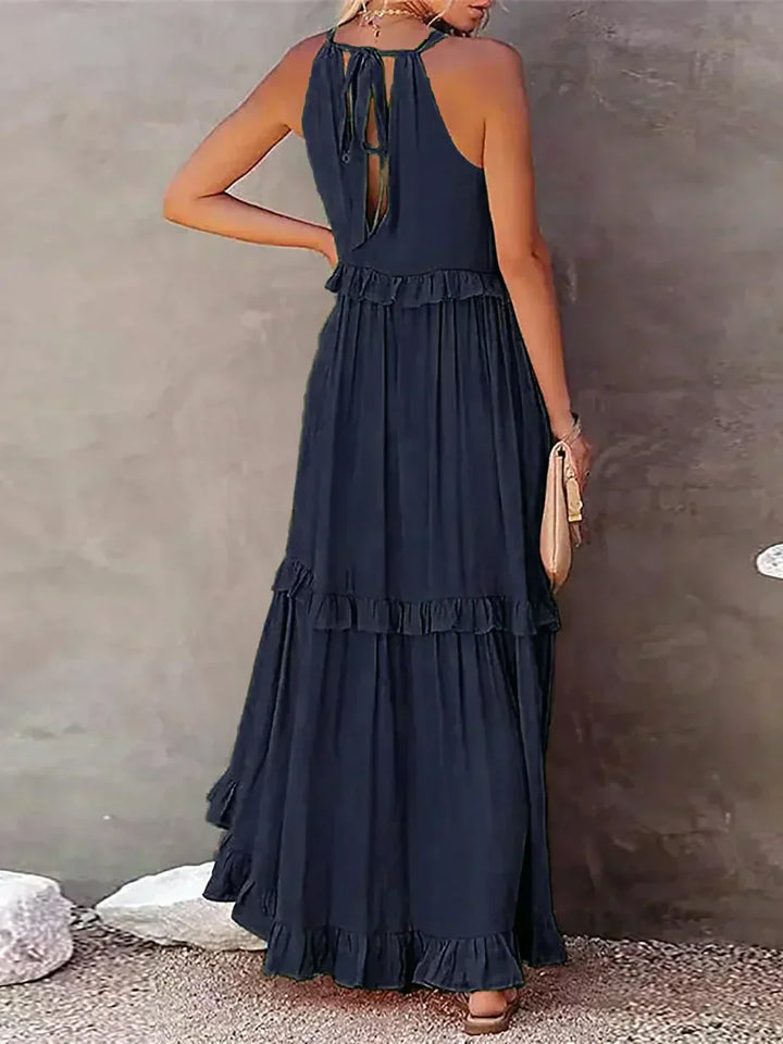 Sarah - Halter Ruffle Maxi Dress (Almost sold out)