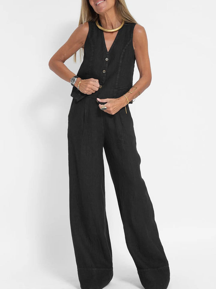 Ella - Vest & Wide Pants Set (Almost sold out)