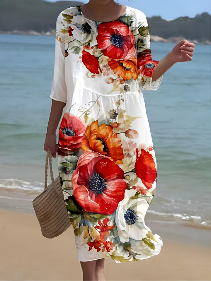 Sophie – Casual Floral Print Midi Dress