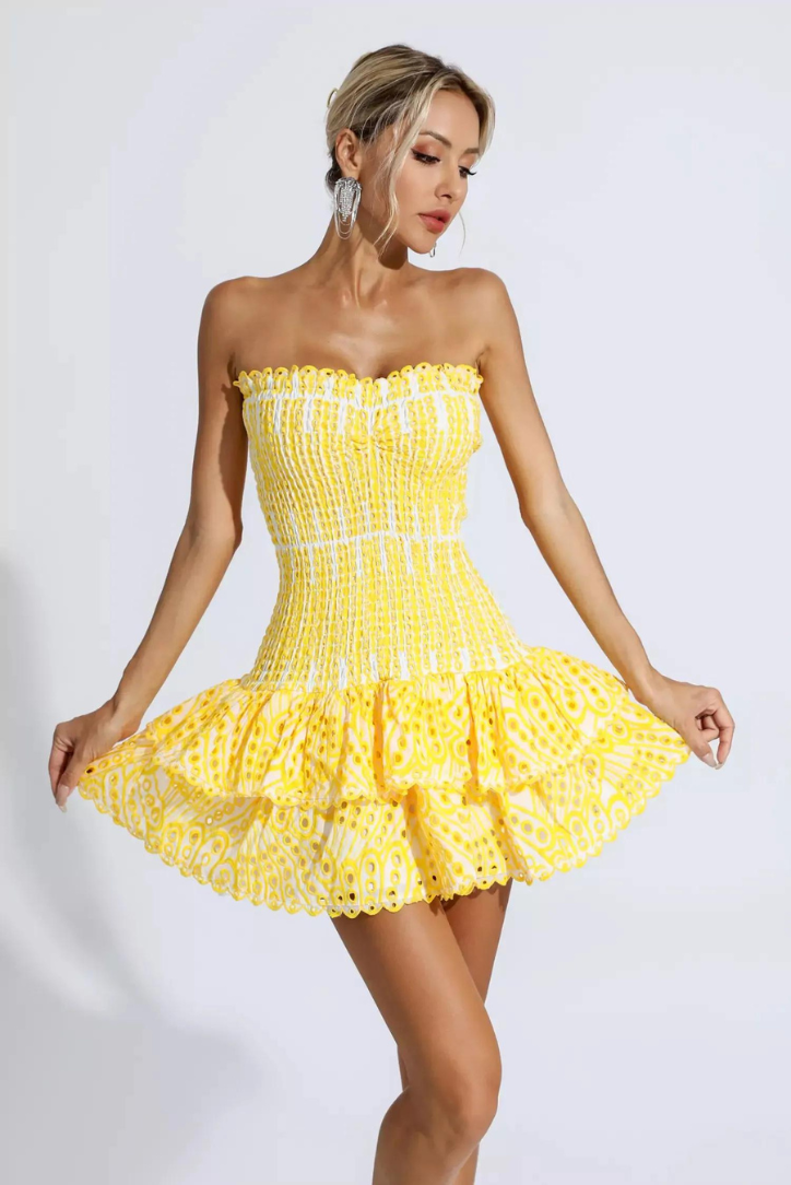 Cassia - Radiant Ruffled Mini Dress