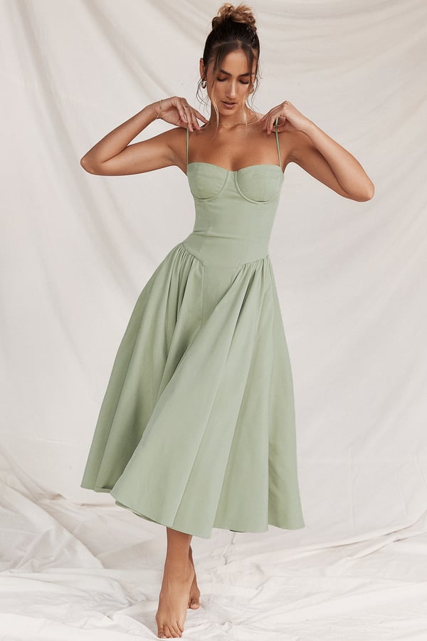 Ellie Sleeveless Corset Midi Dress